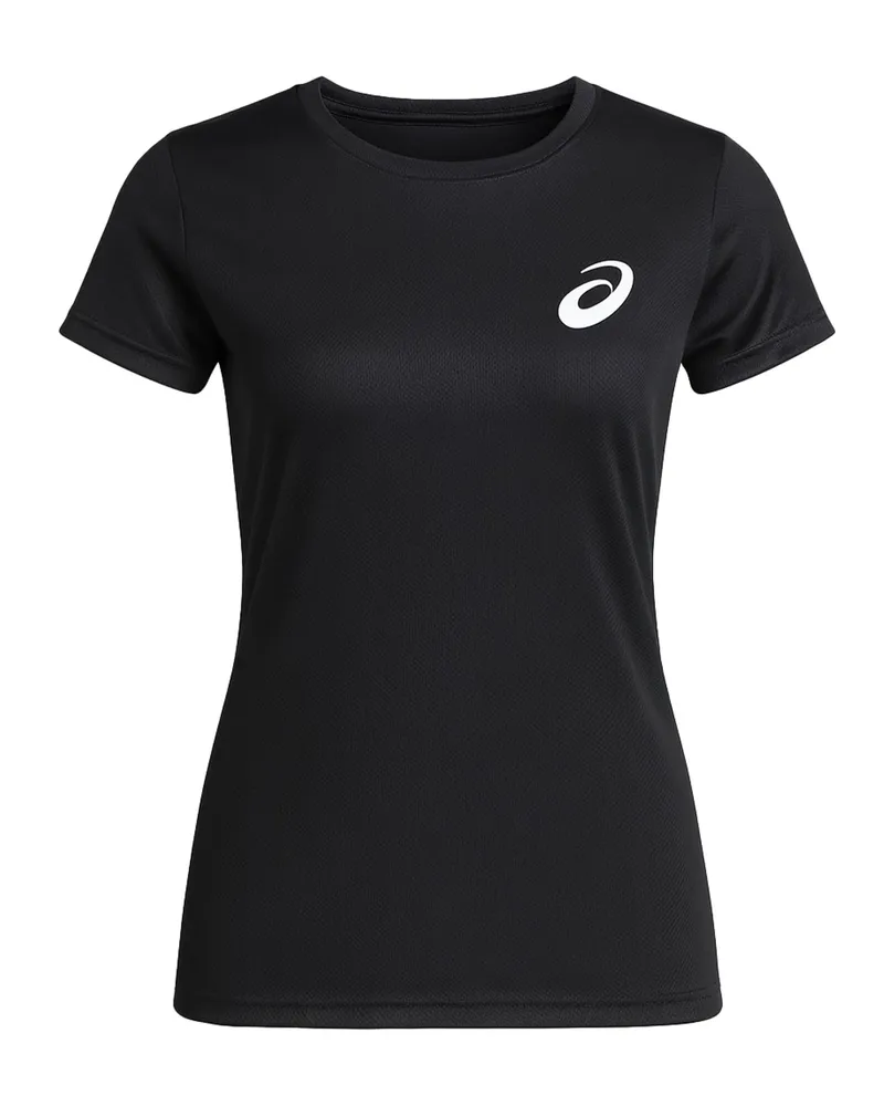 Asics Logo Damen Schwarz T-Shirt Schwarz