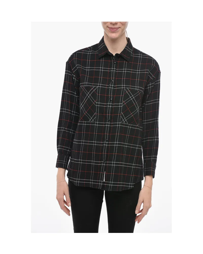 Woolrich Tartan-Flanellhemd - Schwarz Schwarz