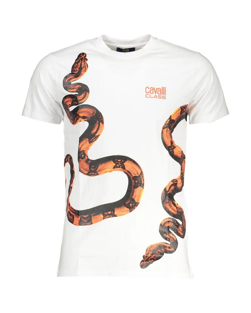 Roberto Cavalli Bianco Baumwoll‑T-Shirt für Herren - Weiß Weiß