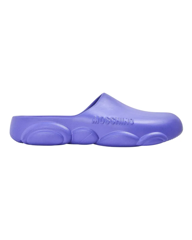 Moschino Badesandale für Herren, Flach (Violett Lila