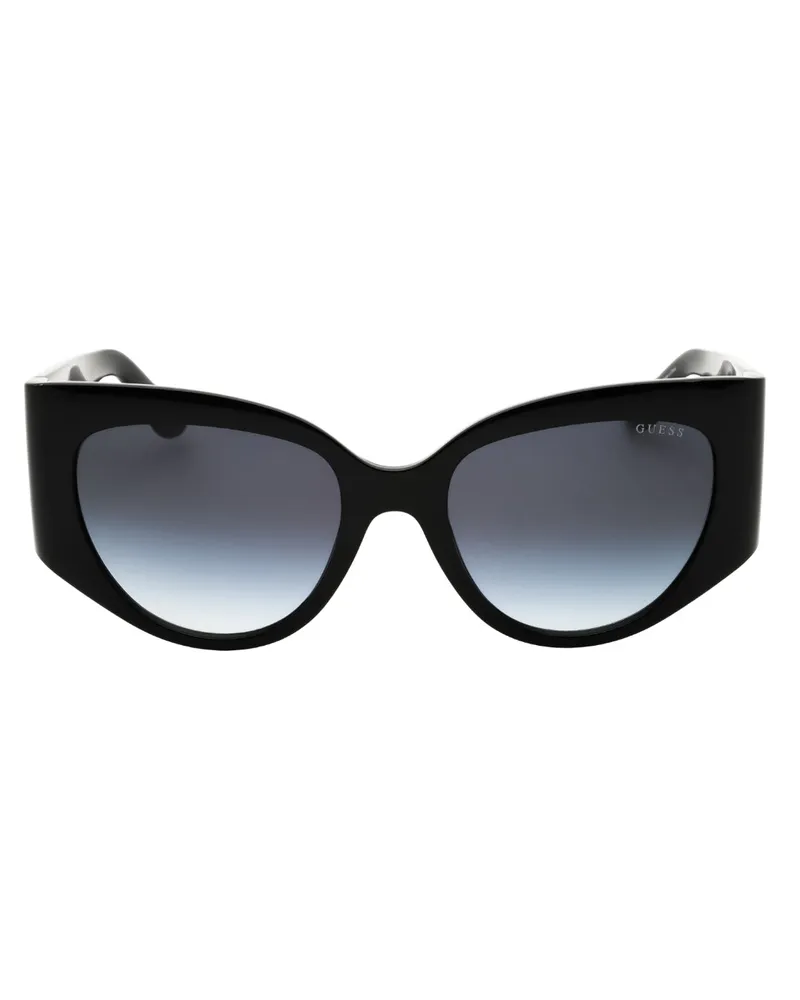Guess Glänzende Schwarze Ovale Sonnenbrille Von Schwarz
