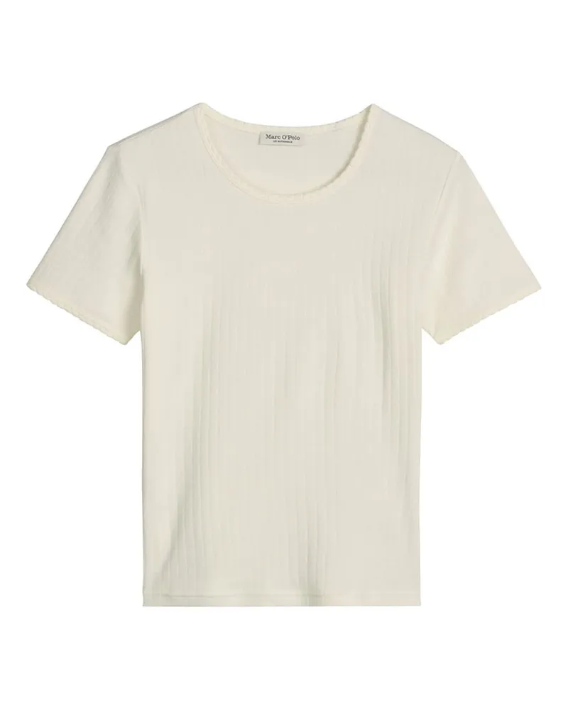 Marc O'Polo Marc O'Polo Damen Pyjamaoberteil Mix N MatchSchlafshirt, Pyjama Shirt, Nachtshirt Wollweiß