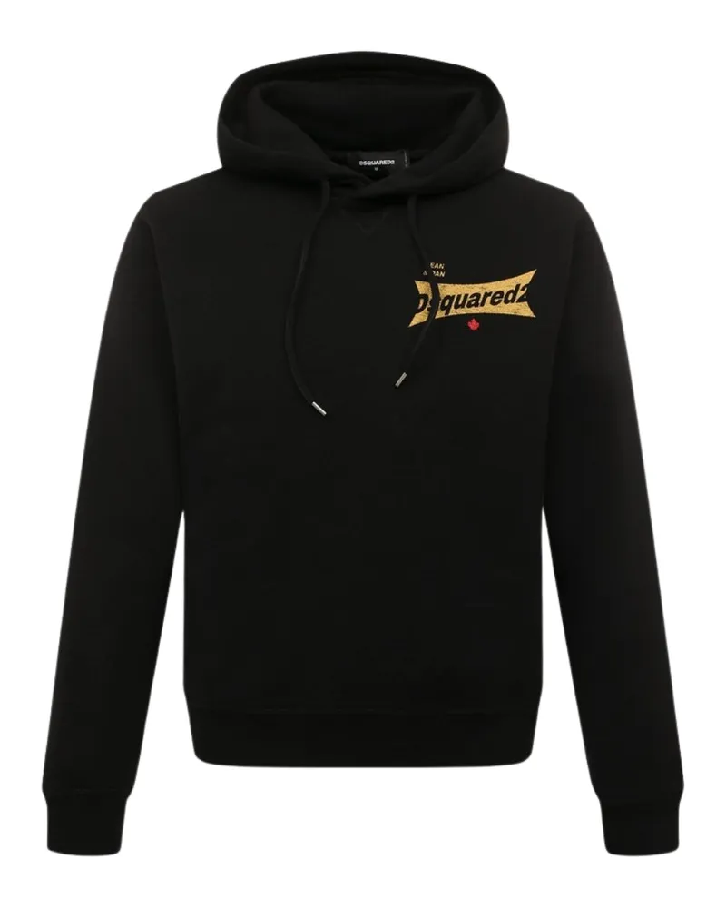 Dsquared2 Cool Fit Logo Schwarzer Hoodie Schwarz