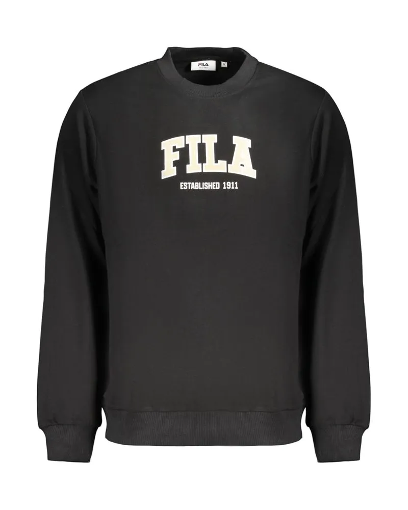 Fila Schwarzes Baumwoll-Herren-Sweatshirt Schwarz