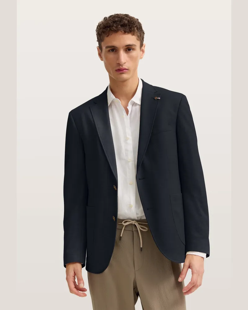 Bugatti Herren-Sakko mit Reverskragen und Stretchfunktion - Marineblau Marineblau