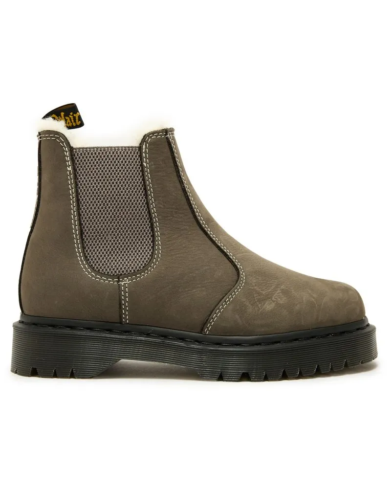 Dr.Martens 2976 Bex Plateaustiefel, gefüttert mit Kunstfell - Grau Grau