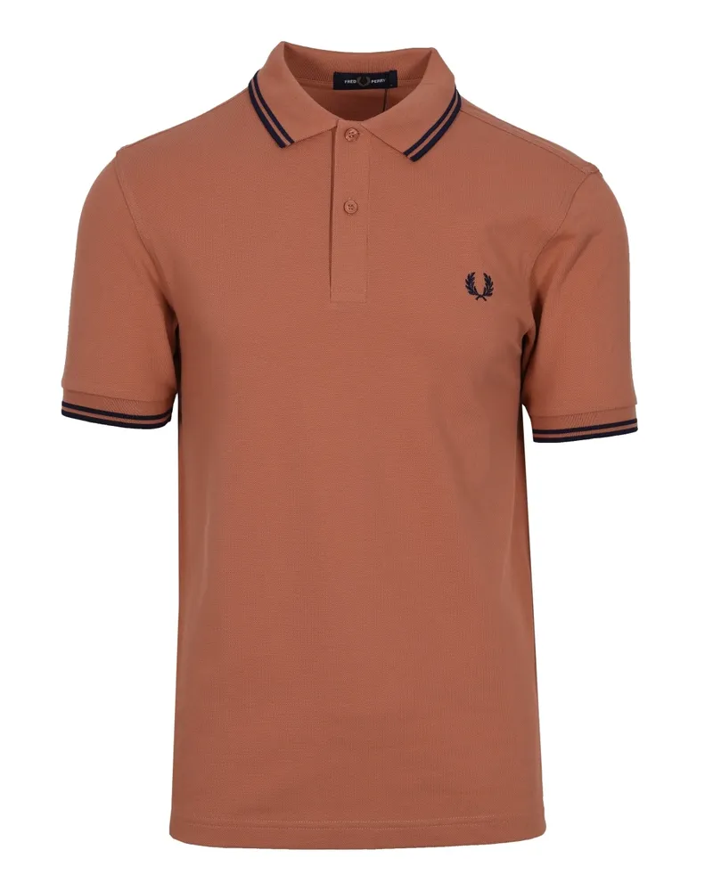 Fred Perry Twin Tipped Polohemd Lichtrost/Französisch Navy Orange