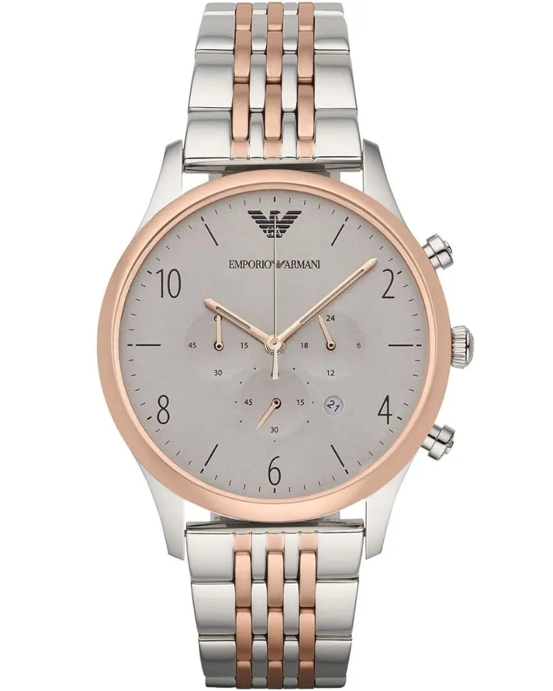 Emporio Armani AR1864 Zweifarbiger Chronograph Herrenuhr Silber