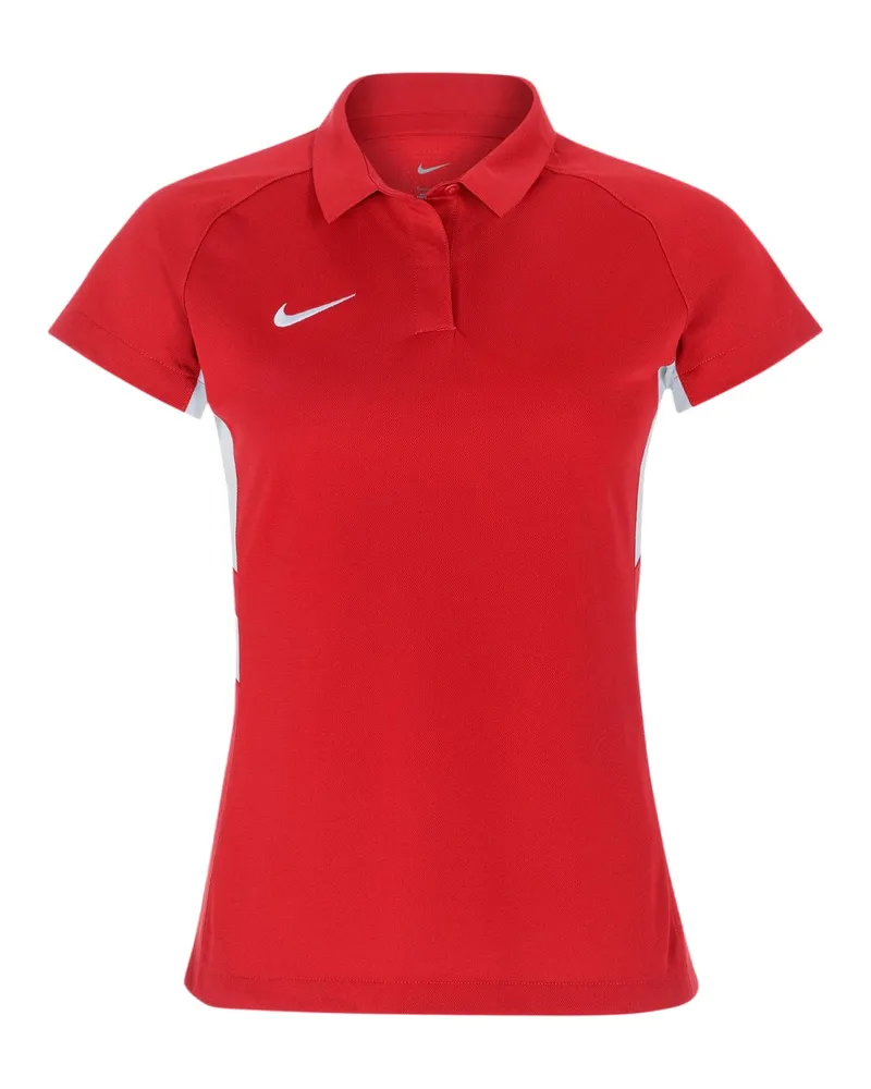 Nike Poloshirt für Damen, Kontrasteinsatz, Raglanärmel (Universitäts-Rot/Weiß Dunkelrot
