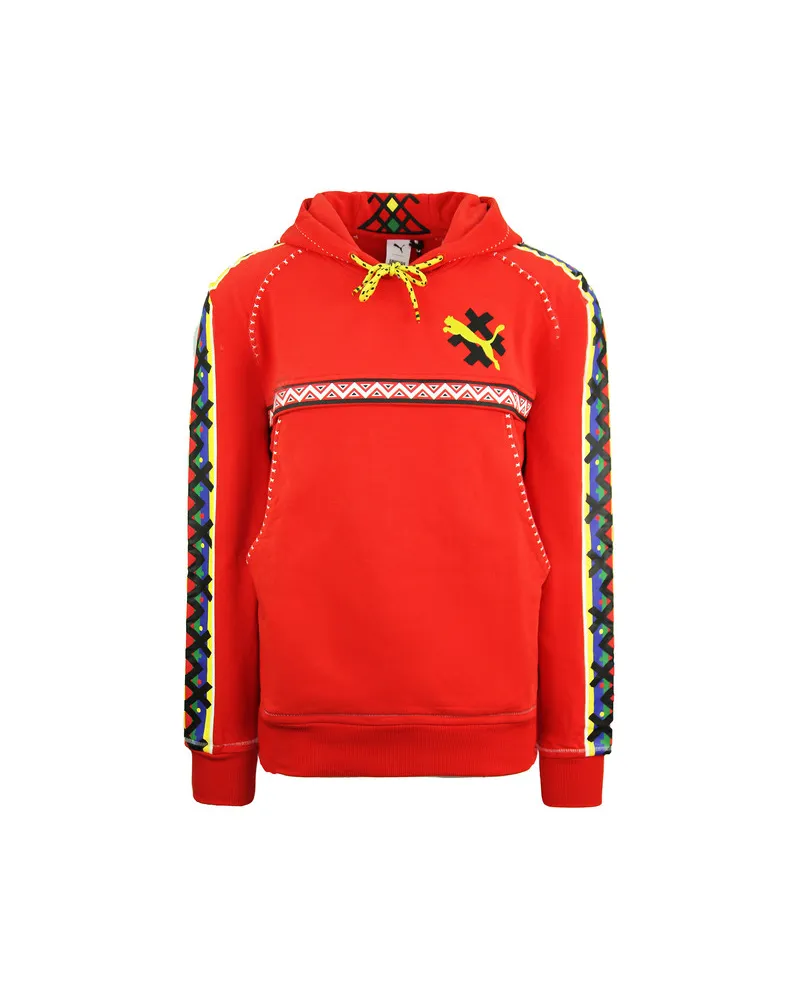 Puma x Jahnkoy Hoodie Red Mens Logo bedruckter Jumper Sweatshirt 596680 47 Rot