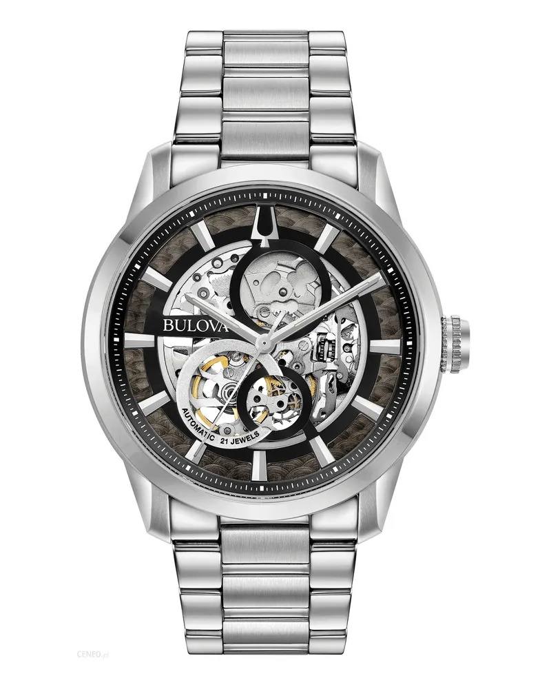 BULOVA Sutton Automatik Herren Silberuhr 96A208 Silber