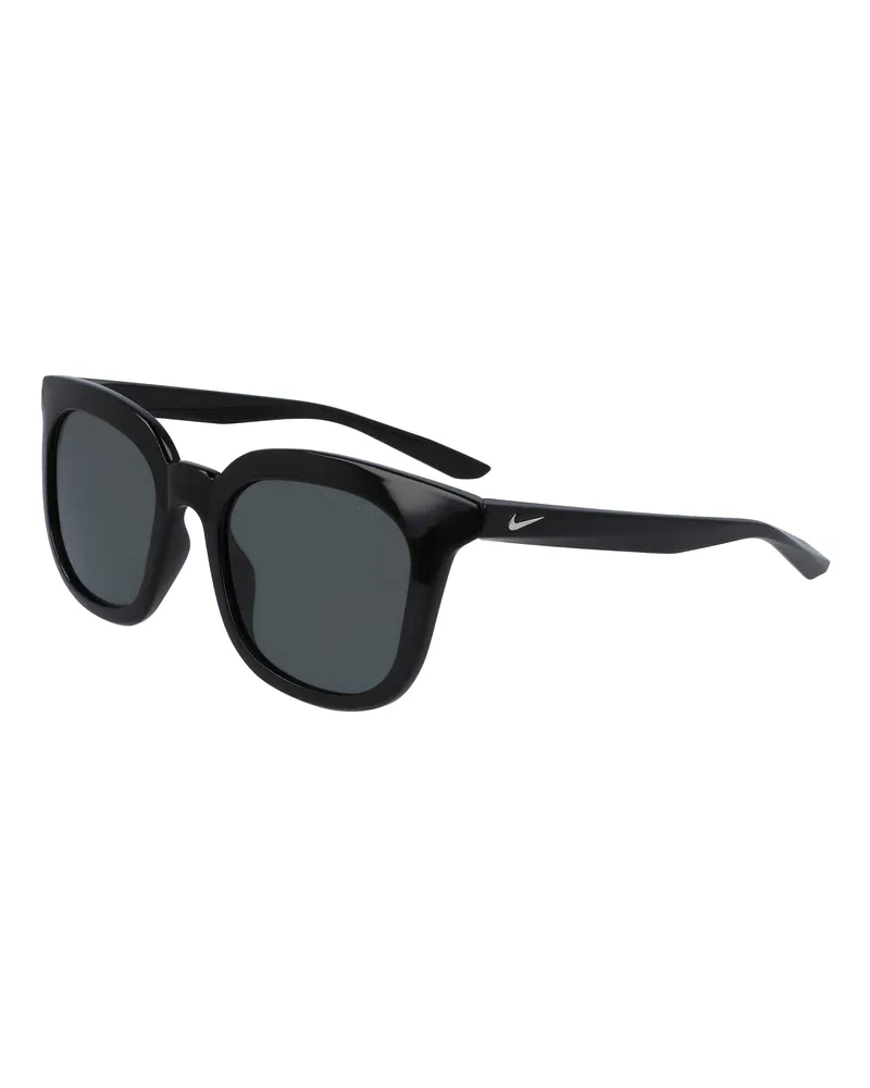 Nike Myriad" Quadratisch-Sonnenbrille (Glänzendes Schwarz/Silber/Grau Dunkles