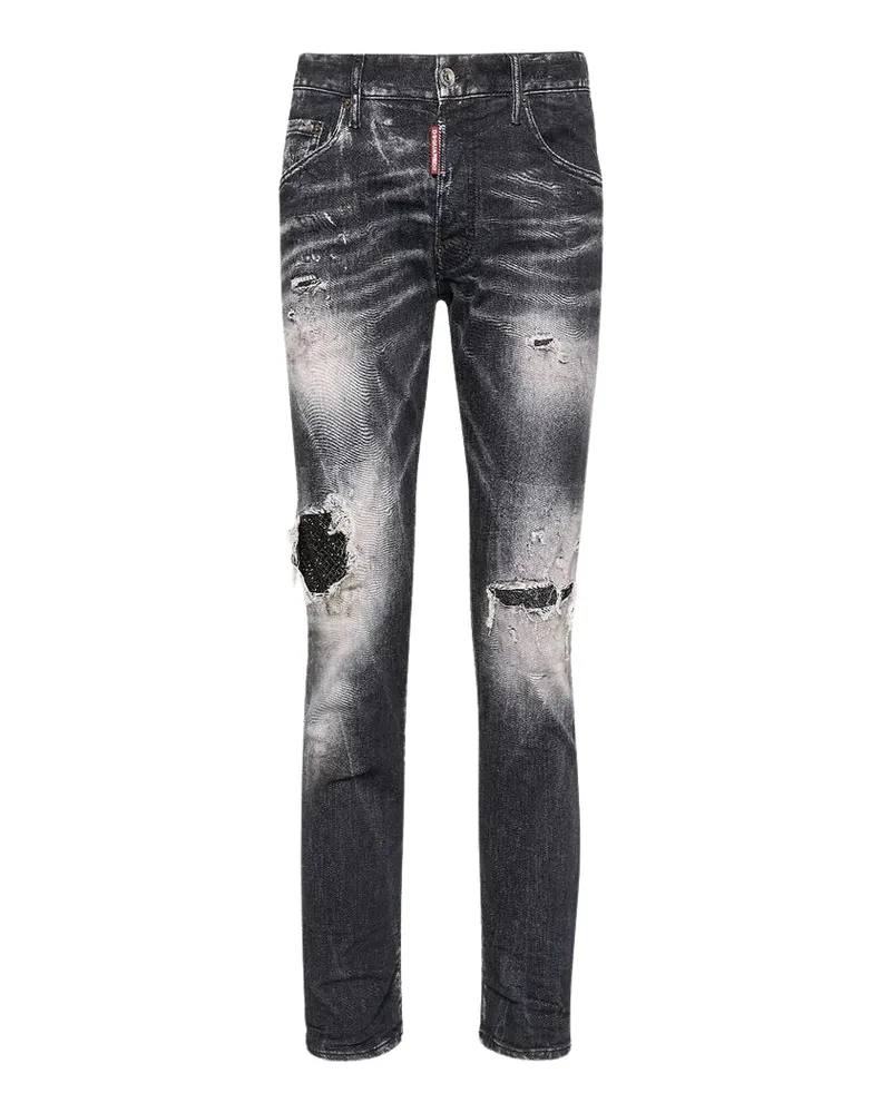 Dsquared2 Jet Set Wash Skater-Jeans - Schwarz Schwarz