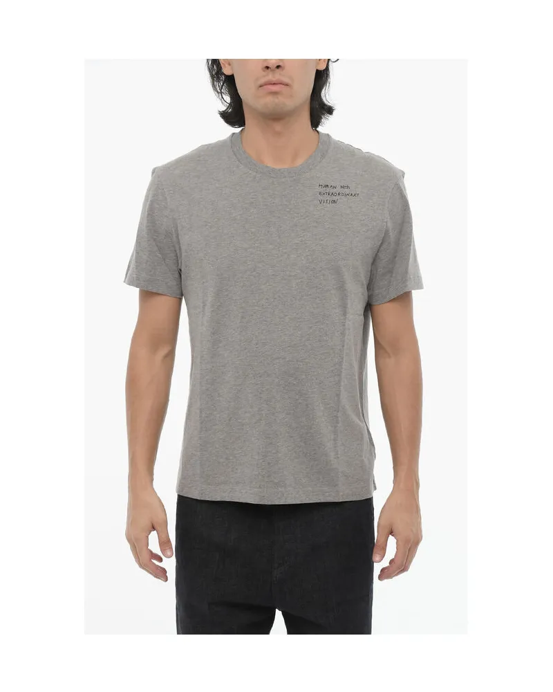 Neil Barrett Slim Fit HUMAN WITH EXTRAORDINARY VISION T-Shirt mit Rundhalsausschnitt in Grau Grau