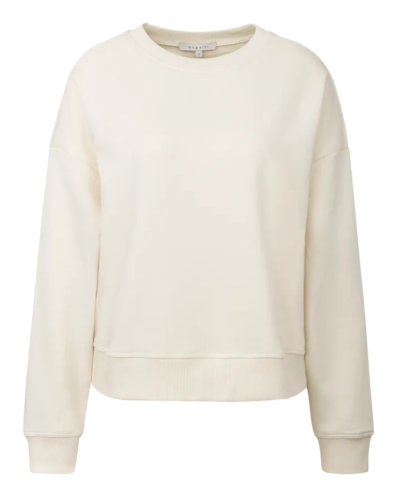 Bugatti Damen Sweatpullover mit Logo auf dem Rücken Ecru