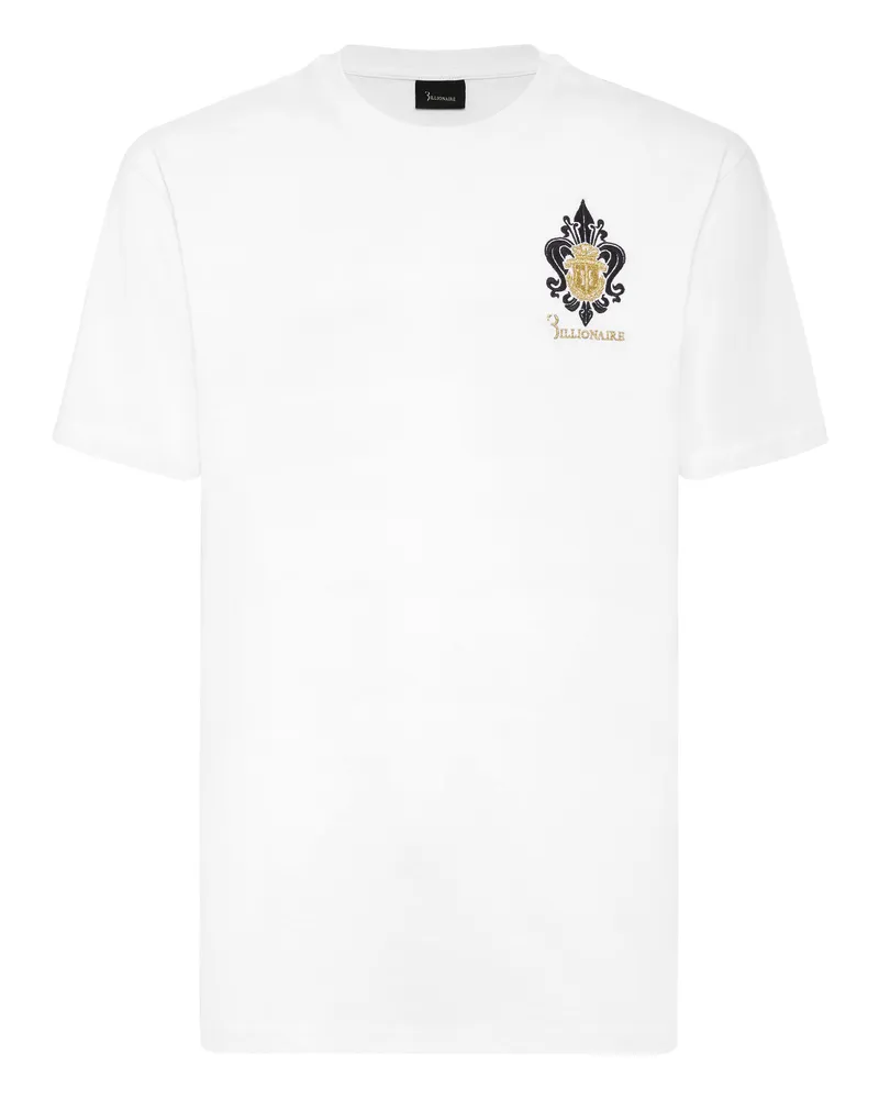Billionaire T-Shirt Round Neck Fleur-De-Lis Weiß