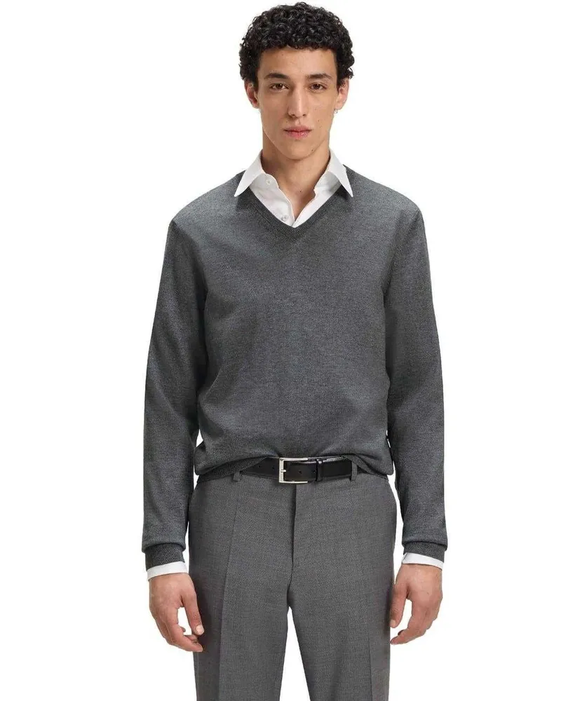 HUGO BOSS Pullover für Herren, Jerseyware, Formell, Regulär (Mittelgrau Grau