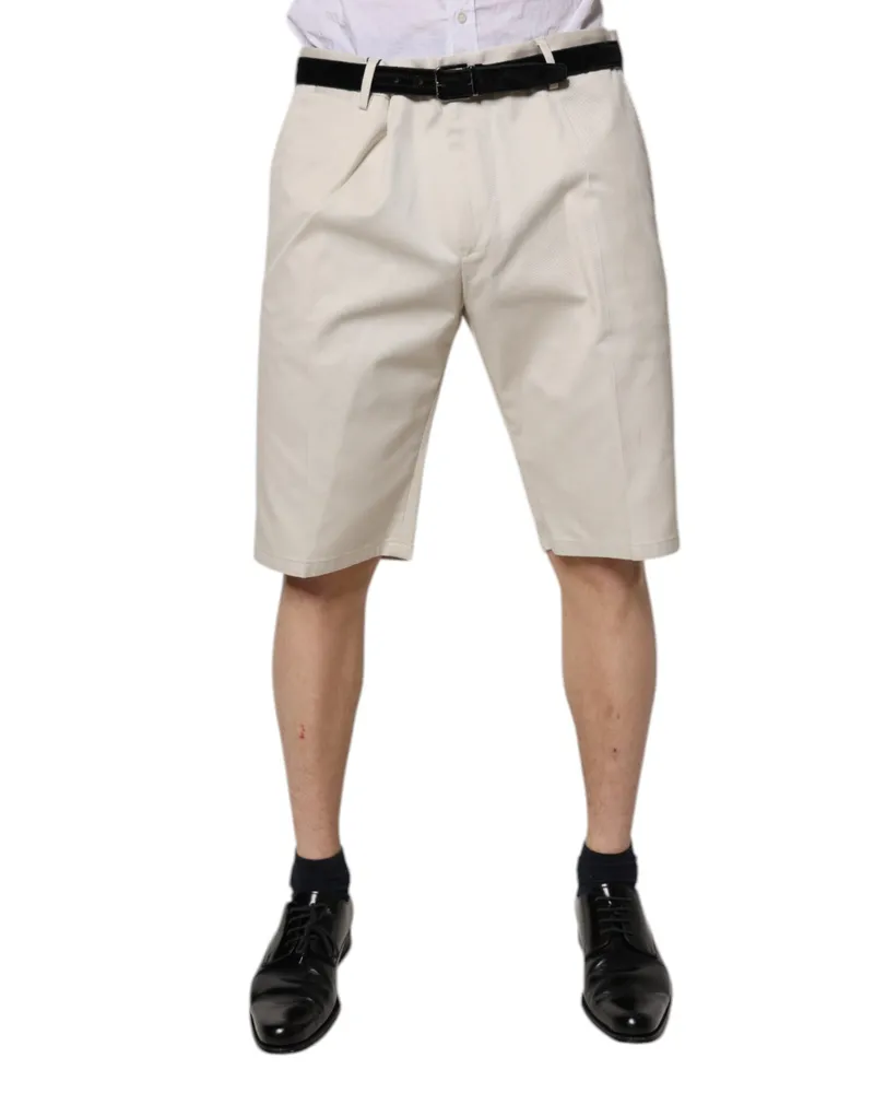 Dolce & Gabbana Faltenfreie Baumwollshorts Casual Elfenbein