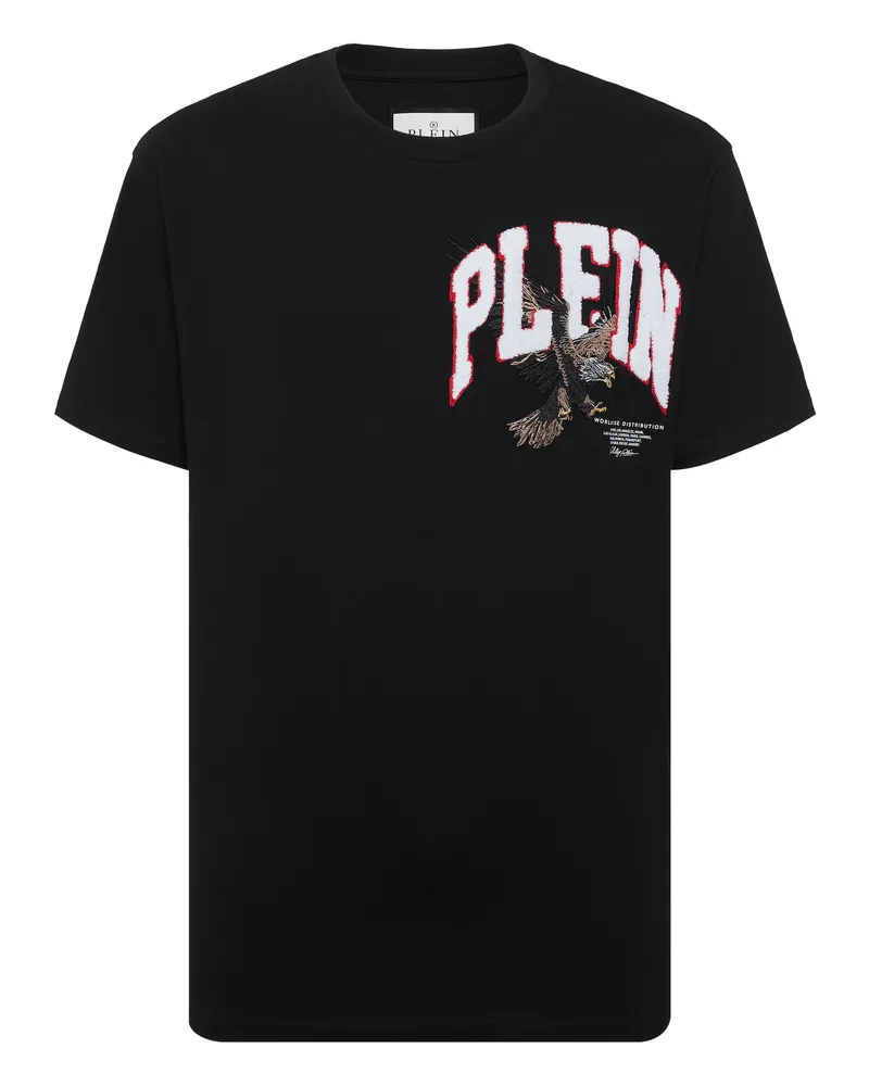 Philipp Plein T-Shirt mit Rundhals Crystal Eagle Mini - Schwarz Schwarz