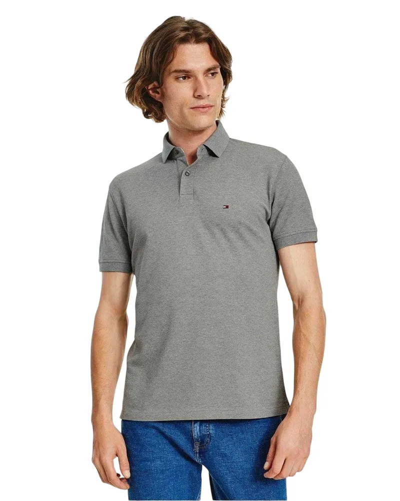 Tommy Hilfiger 1985" Poloshirt für Herren (Mittelgrau Grau