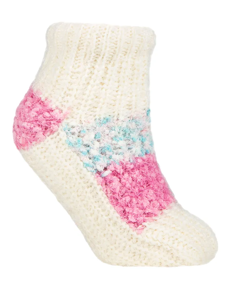 Elle 1 Paar Damen Sherpa gefütterte Haussocken - Warm und flauschig für gemütlichen Innenkomfort Creme
