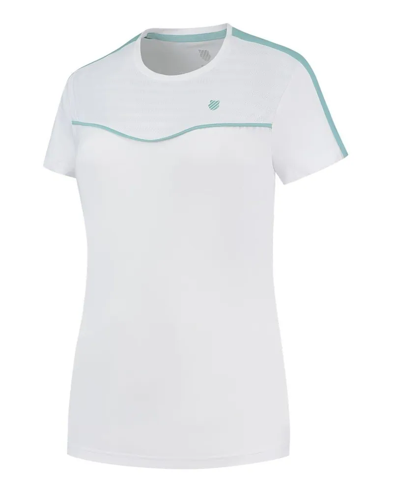 K-Swiss Hypercourt" T-Shirt für Damen, Rundhalsausschnitt (Weiß Weiß