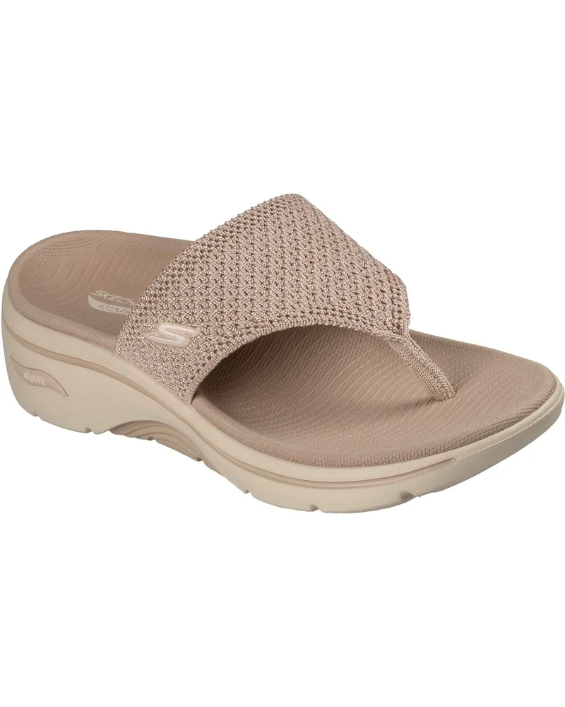Skechers Go Walk Arch Fit 2.0 Textil Damen Sandalen Taupe Standard Taupe