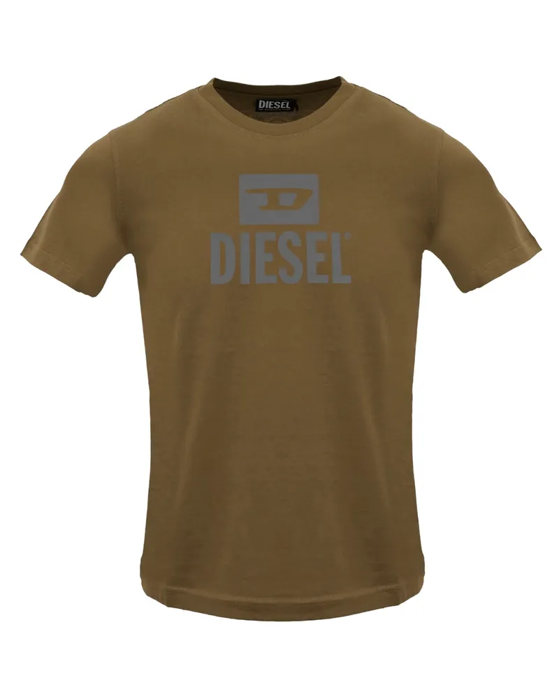 Diesel T-shirt Mit Einfarbigem Logo Und Kaffeelikör Braun