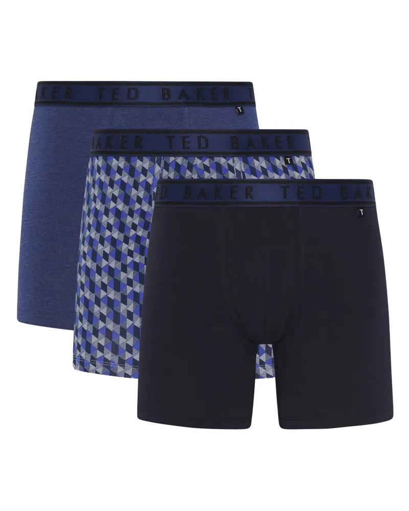 Ted Baker 3er-Pack Herren Soft Atmungsaktive Baumwoll-Boxershorts Marineblau