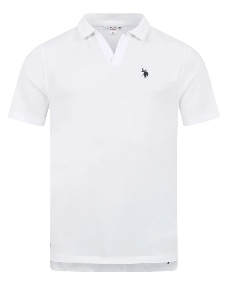 U.S. Polo Assn.  Herren Poloshirt mit offenem Kragen Weiß
