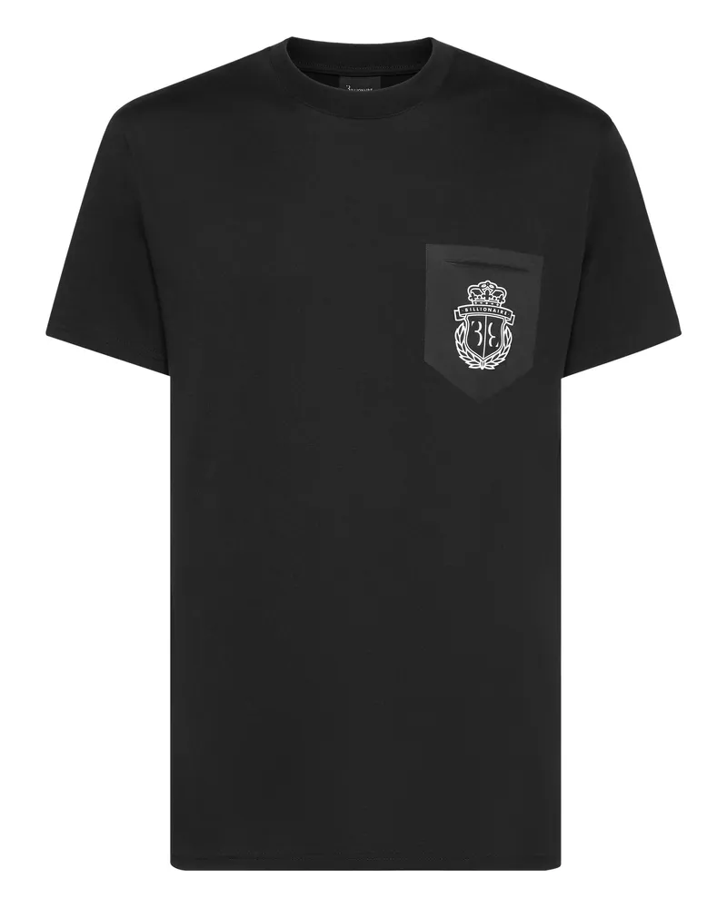 Billionaire T-Shirt mit Rundhals und Wappen - Schwarz Schwarz
