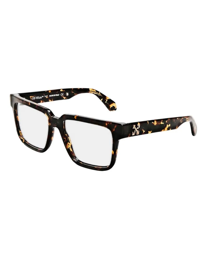 OFF-WHITE Style 80" Brille für Herren/Damen Unisex, Azetat, Kunststoff (Dunkles Havannabraun Dunkelbraun