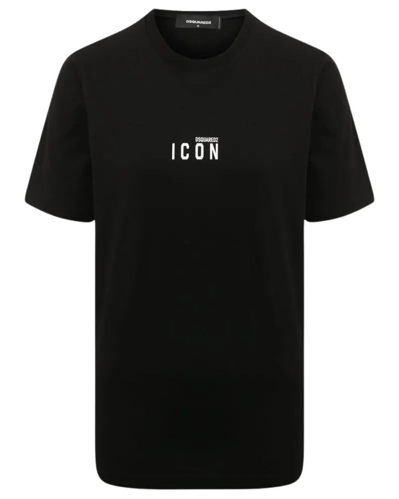 Dsquared2 Icon Kleines Brustlogo Schwarzes T-shirt Schwarz
