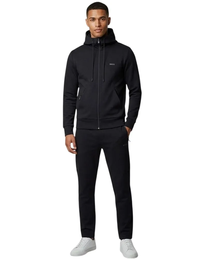 HUGO BOSS Saggy" Sweatjacke für Herren (Schwarz Schwarz