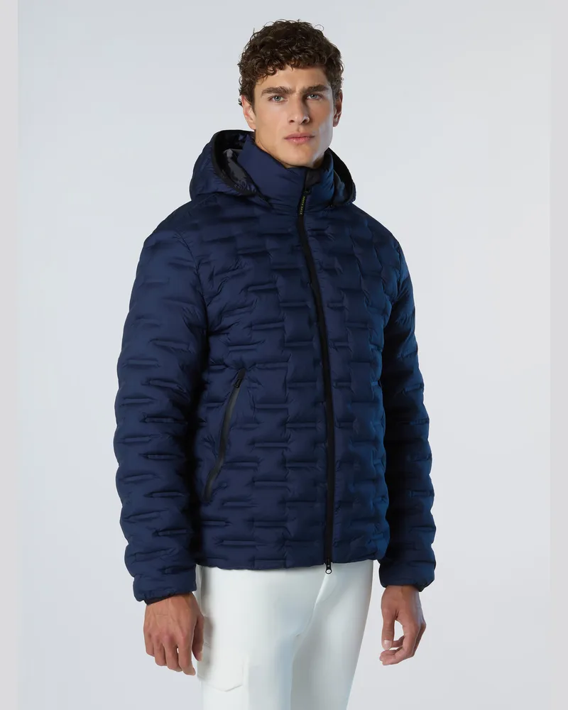 North Sails Daunenjacke 'Laser' mit Stehkragen und Reißverschluss - Marineblau/Blau Marineblau