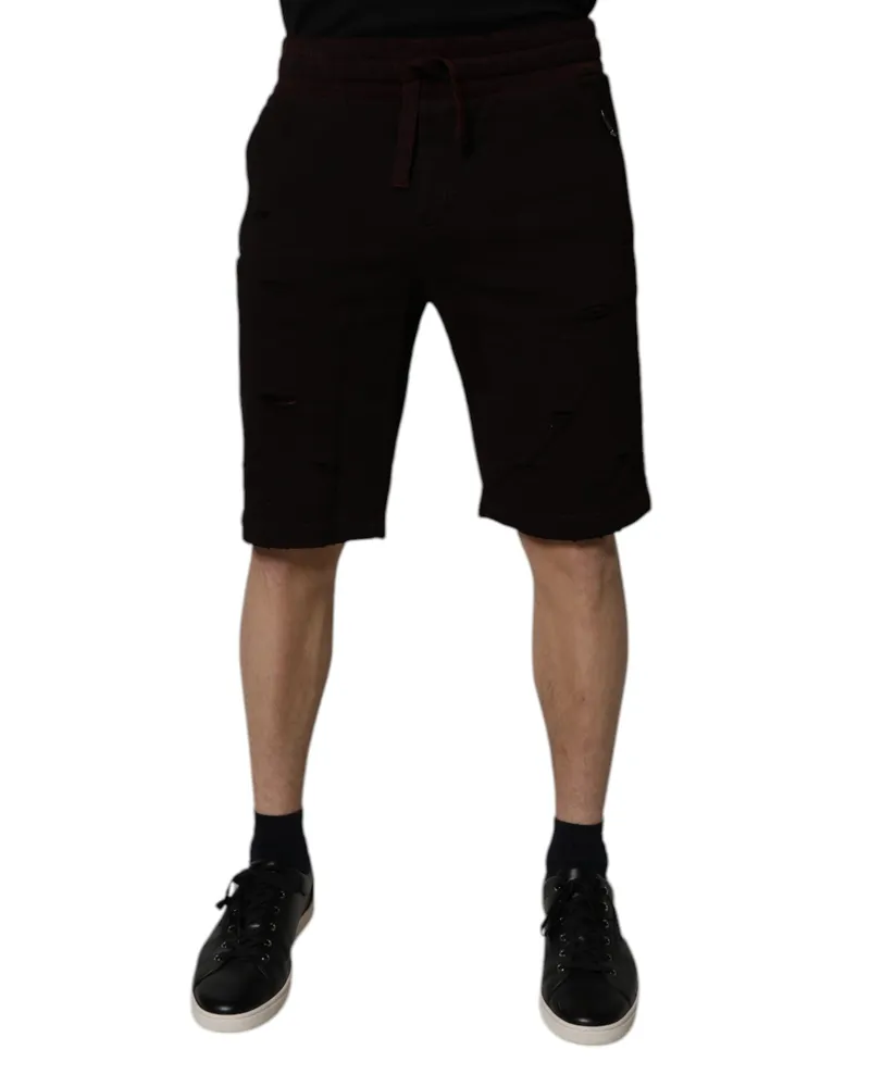 Dolce & Gabbana Abgenutzte Freizeitshorts Dunkelbraun
