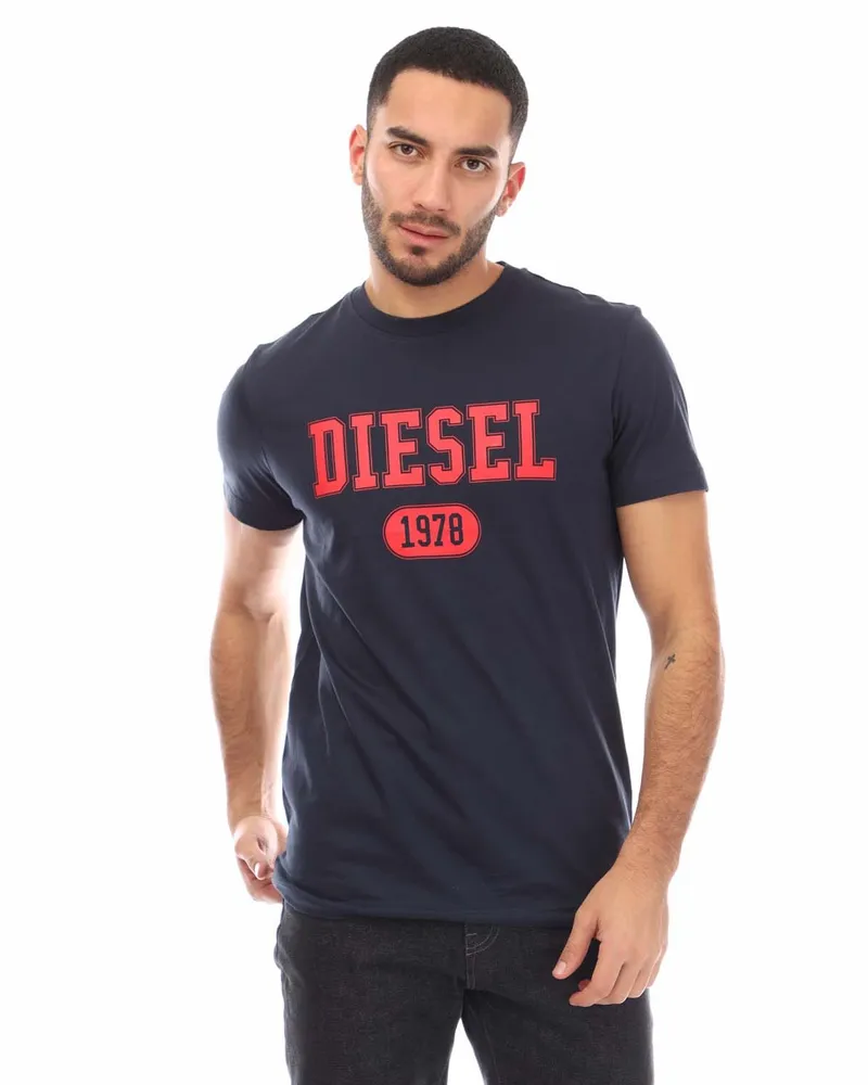 Diesel 1978 Varsity Design Marineblaues T-Shirt Marineblau