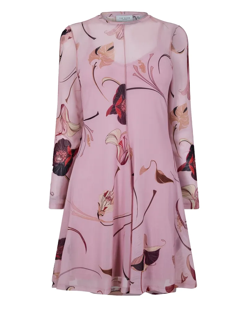 Ted Baker Minikleid für Damen, Transparenter Stoff, Regulär (Hellrosa Rosa