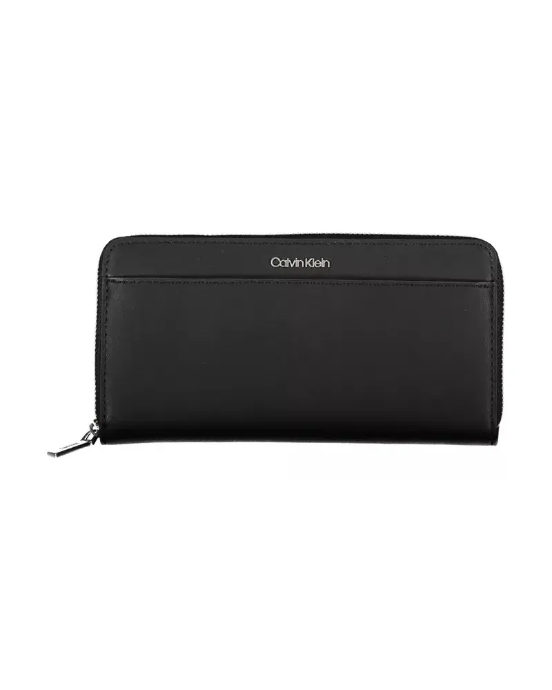 Calvin Klein Lange Reißverschluss-Geldbörse - Schwarz Schwarz