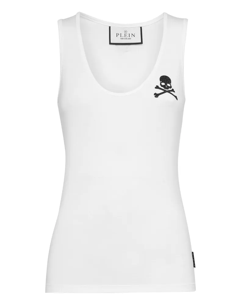 Philipp Plein Tanktop Skull & Bones - Weiß Weiß
