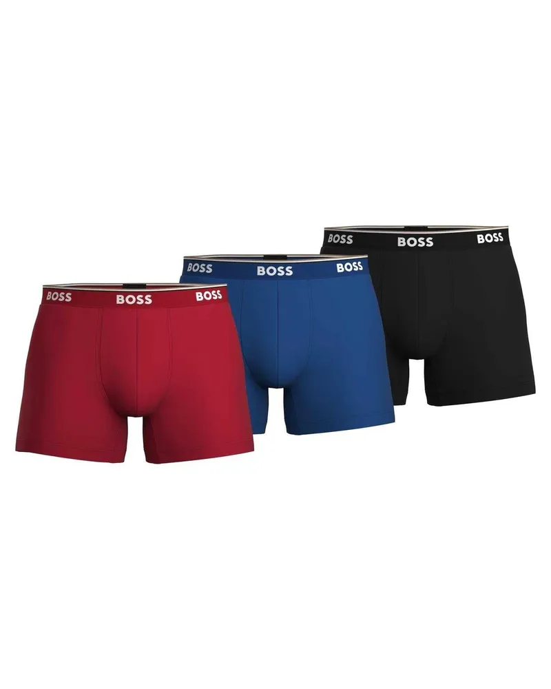 HUGO BOSS Boxershorts für Herren (3er-Pack) (Schwarz/Blau/Rot Schwarz