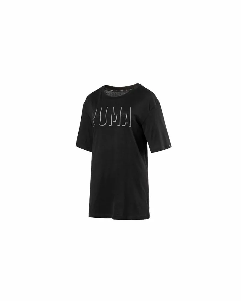 Puma Fusion Verlängertes Damen Schwarz T-Shirt Schwarz
