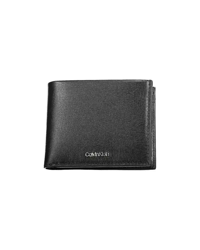 Calvin Klein Leder Zwei-Falt Geldbörse Schwarz