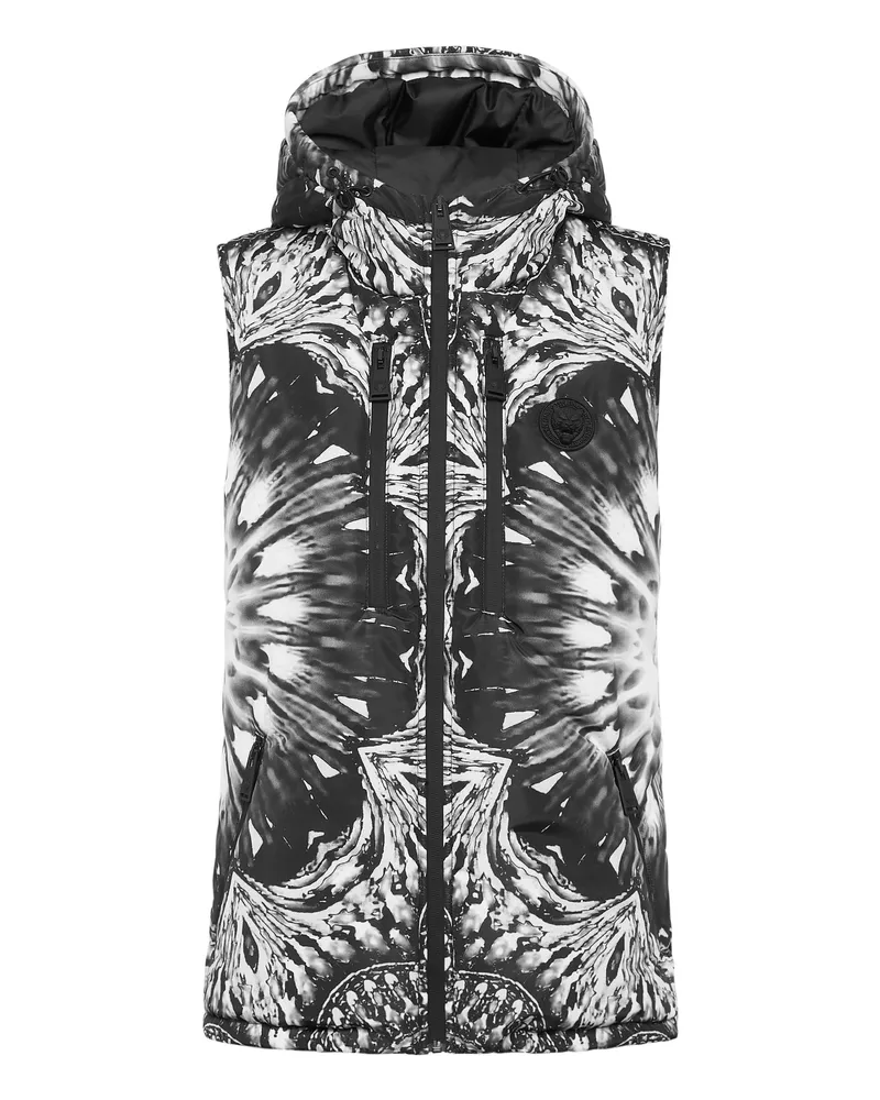Philipp Plein Kurze Weste "Optical Flower" - Schwarz Schwarz
