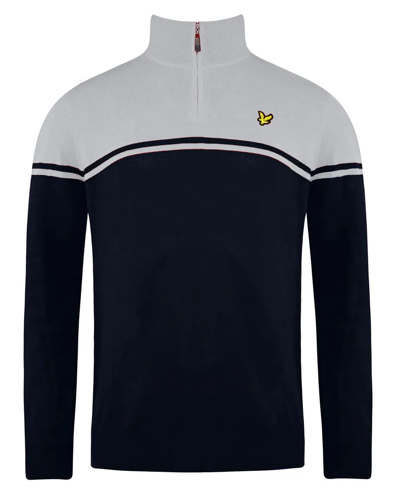 Lyle & Scott Croft Golf Mens Navy/grauer Pullover Marineblau