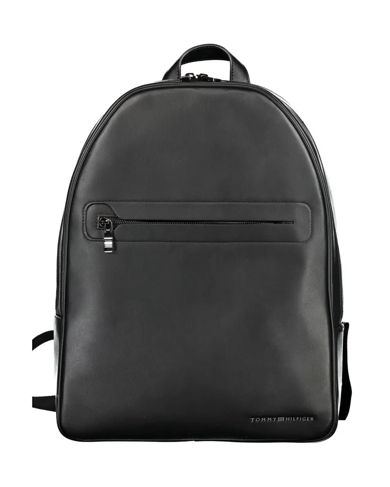 Tommy Hilfiger Leder-Rucksack - Schwarz Schwarz