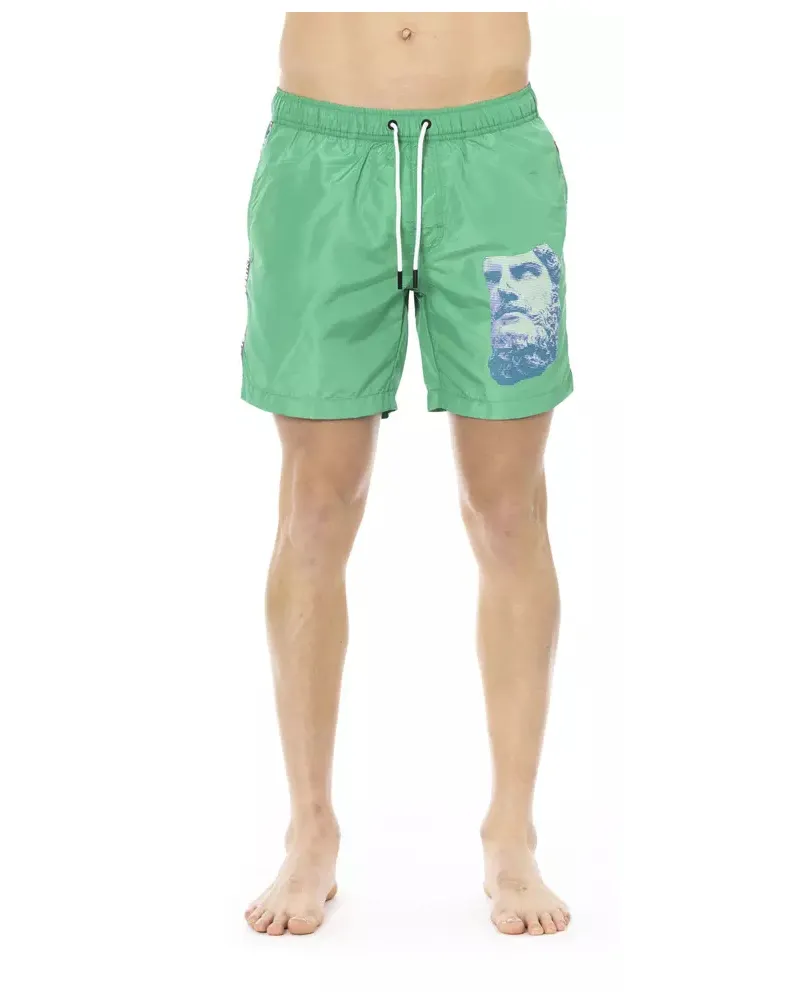 Bikkembergs Griechische Bust-Schwimmshorts Salbeigrün