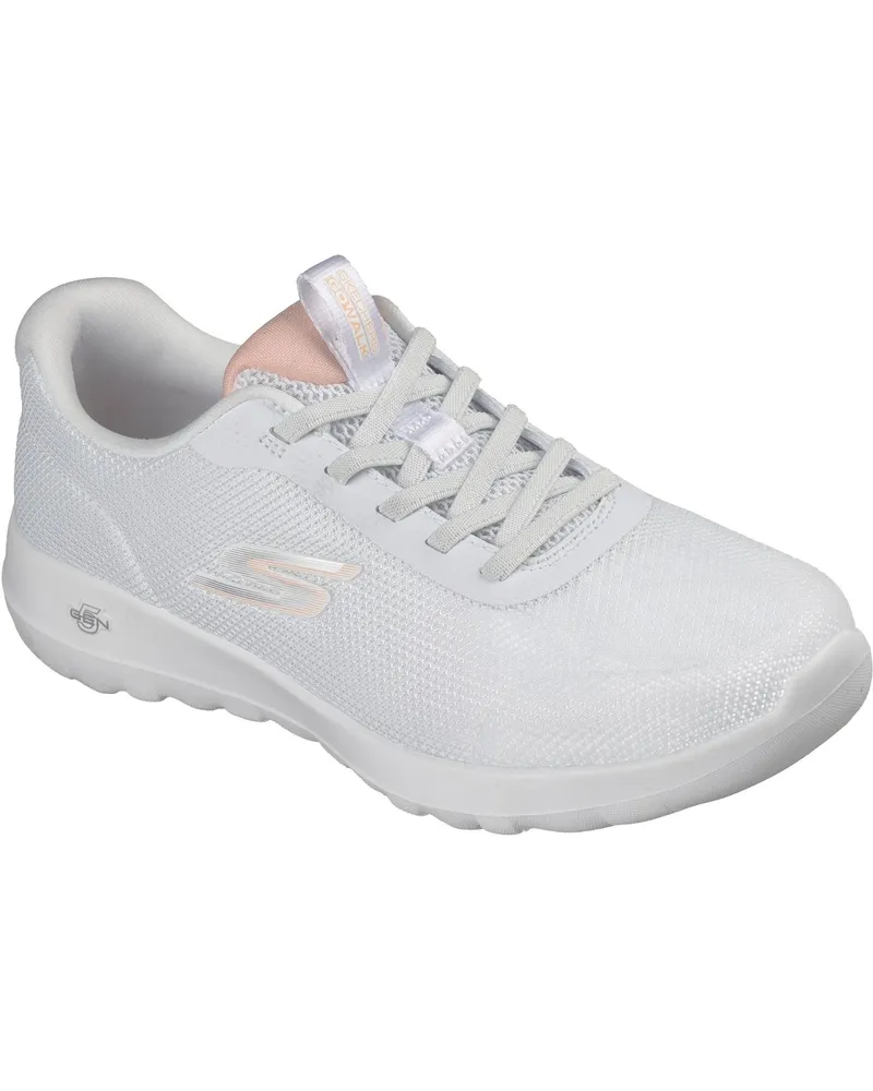 Skechers GO WALK Joy Rina Textil Damen Weiß/Koralle Sportschuhe Weiß