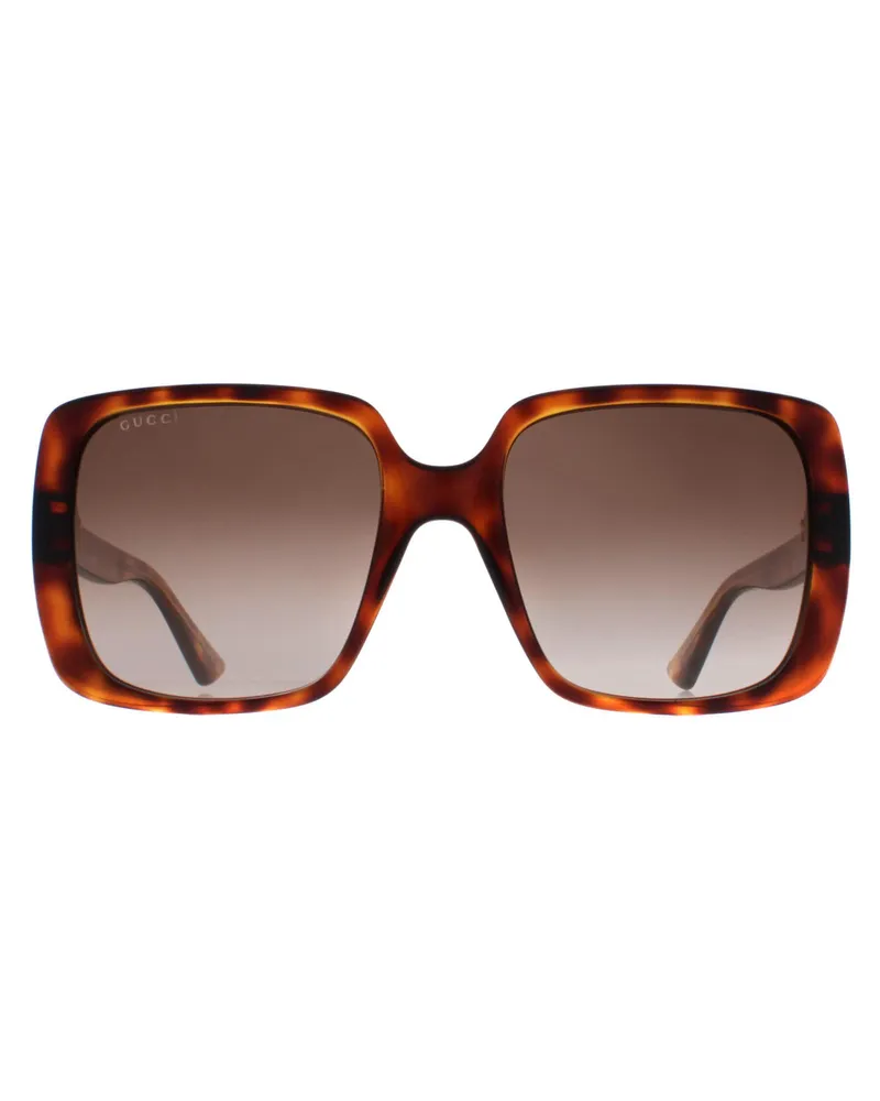Gucci Square Womens Dark Havana Braun Gradient GG0632S Braun
