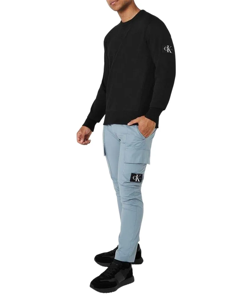 Calvin Klein Sweatshirt für Herren, Rundhalsausschnitt (Schwarz Schwarz